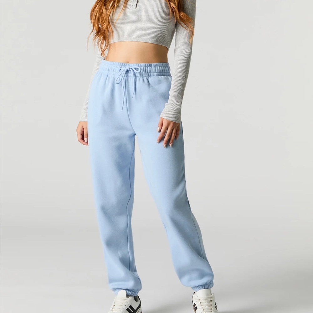 URBAN PLANET | High Rise Fleece Baby Blue Joggers Size Medium